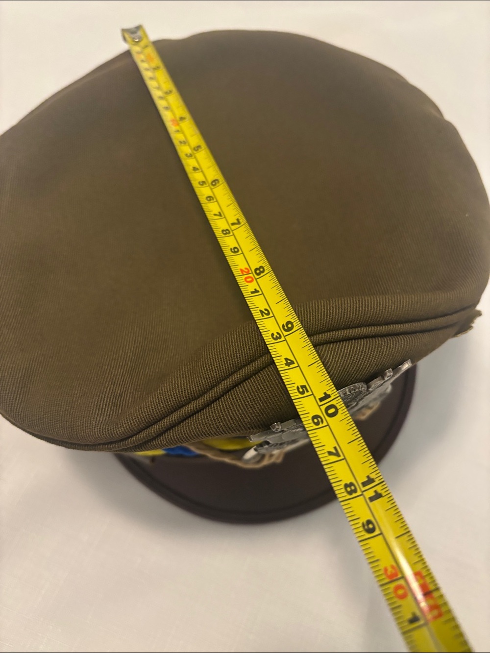 Burning Man custom Military Style Olive Green Peaked Cap w/Braided Trim Peace - Picture 10 of 11